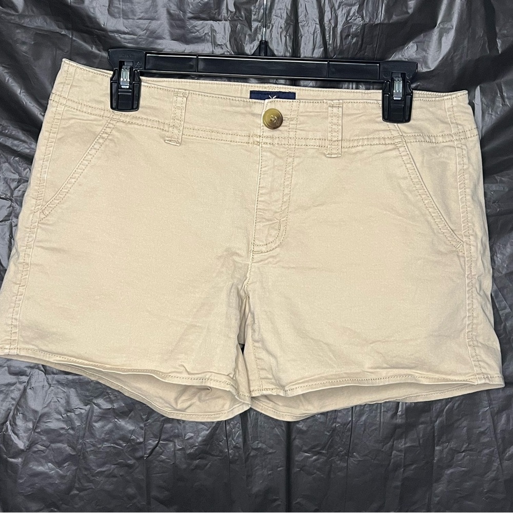 American Eagle Outfitters Khaki Shortie Stretch Women Shorts